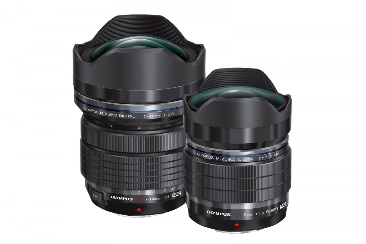 Olympus M.Zuiko Digital ED 7-14 mm f/2,8 Pro vidvinkelzoom Olympus M.Zuiko Digital ED 8 mm f/1,8 Fisheye Pro