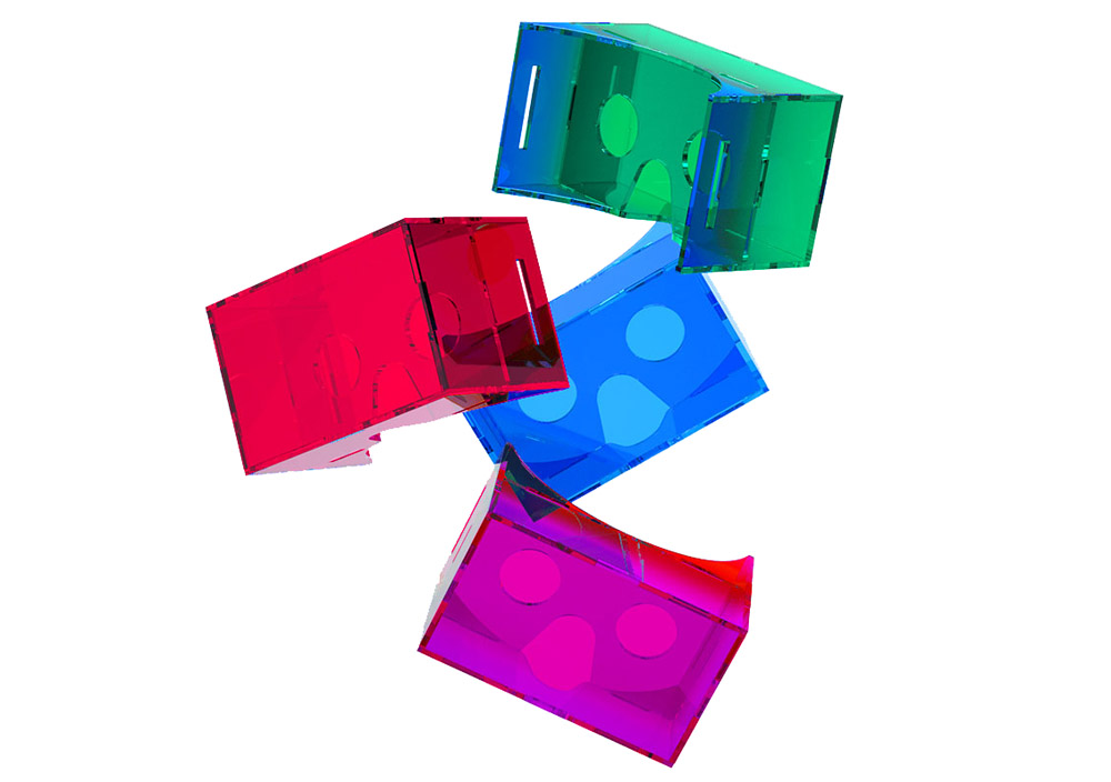 Google Cardboard Plastic VR glasögon i olika färger