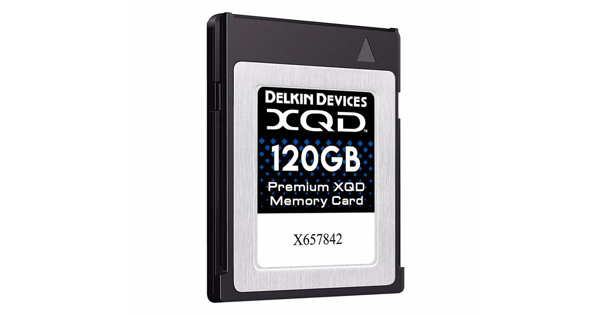 Delkin 120 GB XQD kort skrivhastighet 400 MB/s